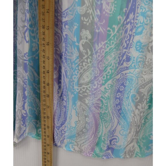 VINTAGE Eva Laurel Top 12 Blouse Paisley Striped Button Up Boho 90s - Picture 4 of 11